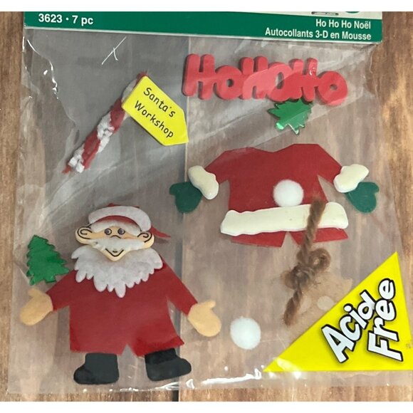 3-D Foam Stickers Ho Ho Ho Santas Workshop Fibre Craft 3623 Creative Hands - Picture 2 of 3